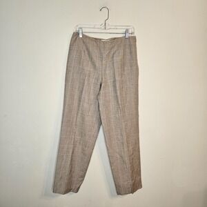 Women's Talbots Lined Linen Silk Pants Beige/Pink/Lavender Size 10